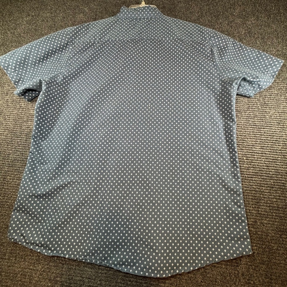 Molokai Surf Co Mens XL Blue Geometric Diamond Print‎ Short Sleeve Button Down - Picture 2 of 6